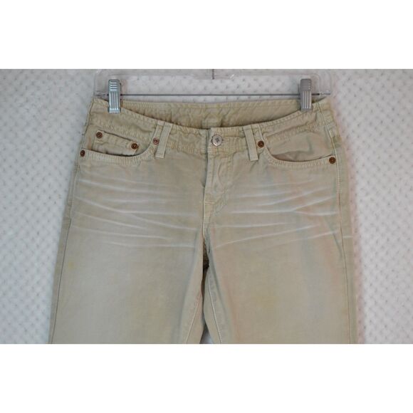 Lucky Brand Dungarees Wonder Jeans Women's 0/25 Long Length Tan Distressed Jeans - Picture 2 of 13